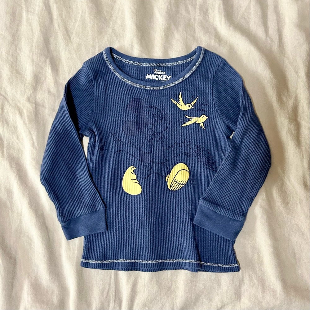 Disney Mickey Mouse Toddler Blue Long Sleeve Shirt Size 3T